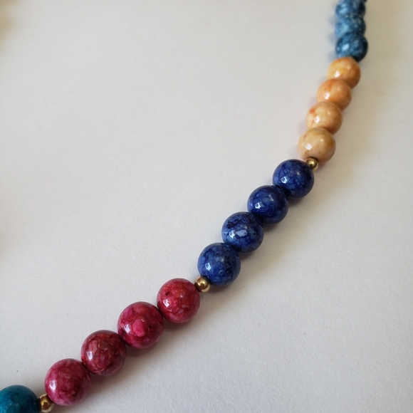 Vintage 1960's Gold Tone clasp, Multi Bead, Cloisonne Bird Necklace, - Picture 11 of 11